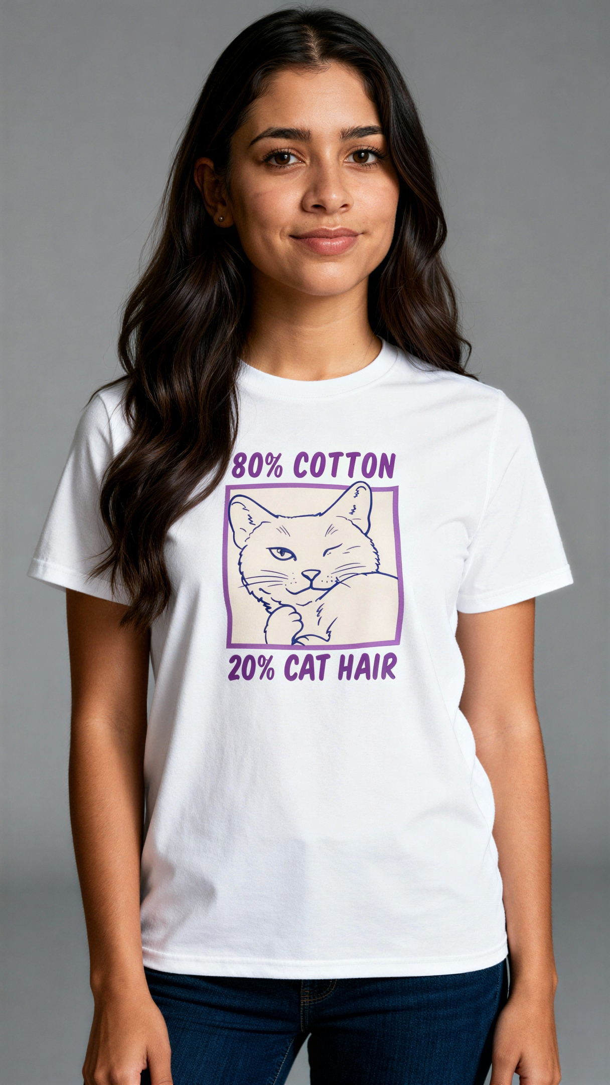 חולצת Cat Approved מכותנה אורגנית של אדם וטבע עם הדפס חתול