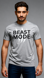 חולצת Beast Mode אפורה מכותנה אורגנית של אדם וטבע