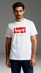 חולצת כותנה אורגנית לבנה עם כיתוב Authentic Apparel 2025