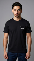 חולצת תנועת העיר שחורה בגזרת יוניסקס עם עיצוב אופניים נקי